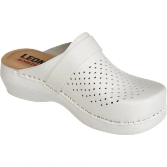 Сабо женские Leon MED102 ПУ из натуральной кожи белые размер 41
