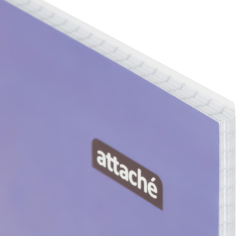 Тетрадь общая А4 60л Attache Греция Голубой/Фиолет клет, 65г, греб, ВД-лак