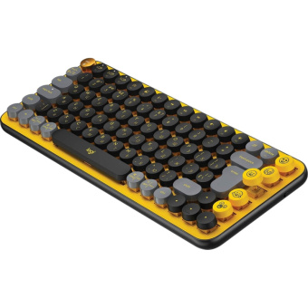 Клавиатура Logitech POP Keys, USB, беспроводная, желт/чер (920-010716)