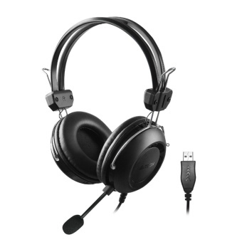 Наушники с микрофоном A4Tech черный 2м накладные USB оголовье (HU-35)
