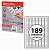 Этикетка самоклеящаяся 25,4х10 мм, 189 этикеток, белая, 70 г/м2, 50 листов, BRAUBERG, сырье Финлянди