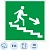 Знак безопасности наклейка Направление к эвакуационному выходу по лестнице вниз E13 200х200 мм фотол