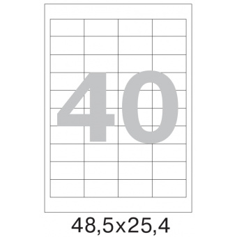 Этикетки самоклеящиеся MEGA LABEL 48,5х25,4 мм / 40 шт. на листе А4 (100 листов/уп