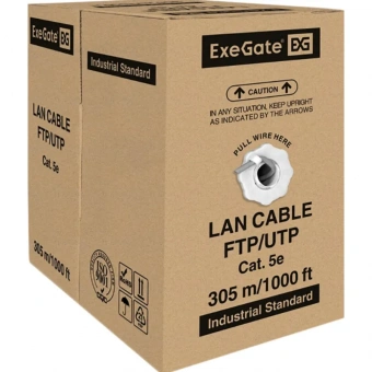 Кабель ExeGate UTP4-C5e-CU-S24-IN-PVC-GY-305-FLUKE UTP кат.5e <EX256748RUS