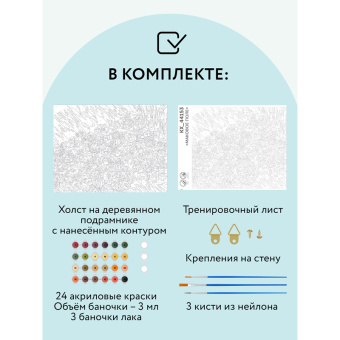 Картина по номерам на холсте ТРИ СОВЫ "Маковое поле", 40*50см, с акриловыми красками и кистями