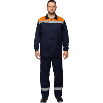 Костюм летний муж. л16-КБР с СОП син/оранж (р.60-62) 182-188