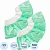 Бахилы одноразовые EleGreen полиэтиленовые 16 мкм белые/зелёные (50 пар в упаковке)