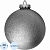 Шар 200мм, с глиттером лакированный (серебряный), 4798871