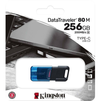 Флеш-память Kingston DataTraveler 80M, 256 Гб, OTG USB Type-C