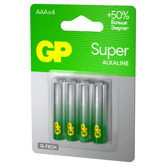 Батарейка GP Super G-Tech AAA (LR03) 24A алкалиновая, 4 шт./уп