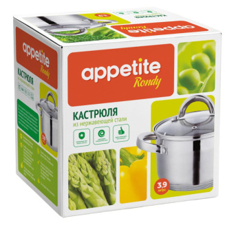 Кастрюля нерж Rondy 3,9л , D=21,5cм, SH07393