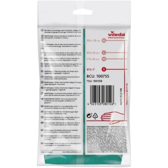 Перчатки латексные Vileda Professional Многоцелевые повышенная прочность зеленые, размер 6.5-7, XS-S