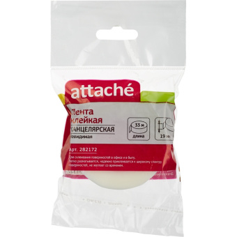 Клейкая лента канцелярская Attache невидимая матовая 19 мм x 33 м