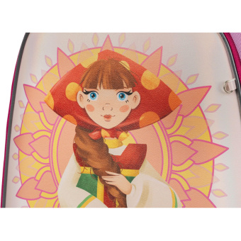 Ранец КОМУС Три богатыря Любава,Basic 2 отд.,эргоном. спинка,пайетки полиэс