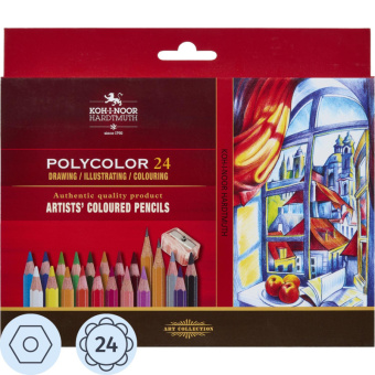 Карандаши цветные художественные POLYCOLOR 3834, 24цв, 3834024007KZ(Д)