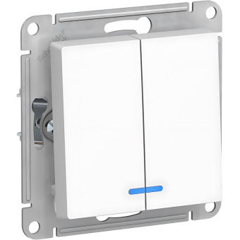 Выключатель 2-кл. СП AtlasDesign 10А IP20 10AX с инд.бел. SE ATN000153