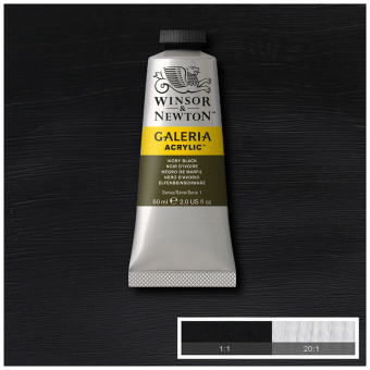 Краска акриловая художественная Winsor&Newton "Galeria", 60мл, туба, черная слоновая кость