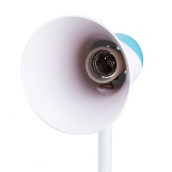 Светильник настольный SONNEN OU-607, на подставке, цоколь Е27, белый/синий, 236681