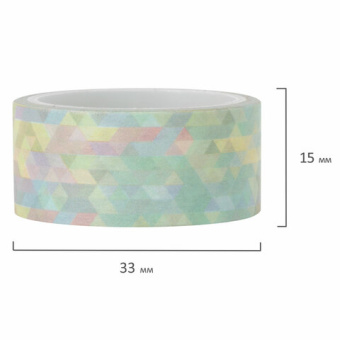 Клейкие WASHI-ленты для декора "Микс №1", 15 мм х 3 м, 7 цветов, рисовая бумага, ОСТРОВ СОКРОВИЩ, 66