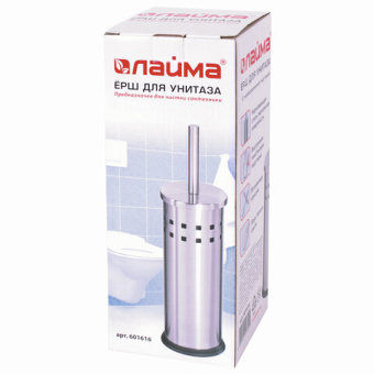 Ерш для унитаза LAIMA, с подставкой, нержавеющая сталь, зеркальный
