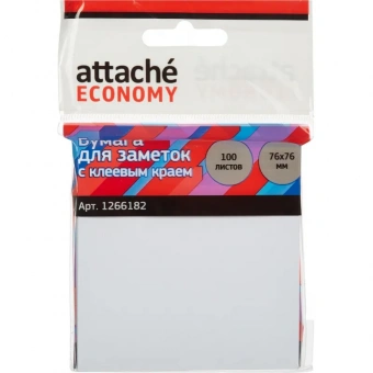 Стикеры Attache Economy 76x76 мм белые (1 блок, 100 листов)