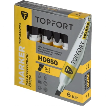 Маркер промышленный Topfort HD 850 для агрессивной среды черный (3-7 мм)