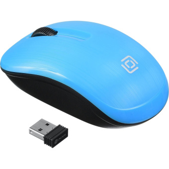 Мышь компьютерная Oklick 525MW голубой опт (1000dpi) беспр USB (2but)