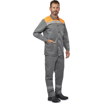 Костюм летний муж. л16-КБР с СОП сер/оранж (р.48-50) 170-176