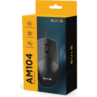 Мышь компьютерная проводная AULA AM104 USB, dpi 1200, 3 кнопки