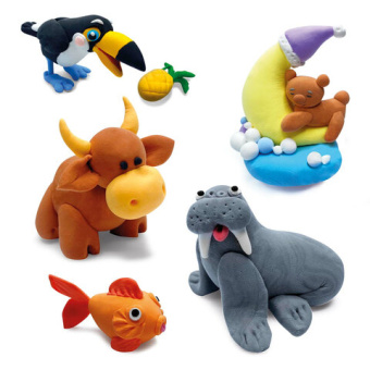 Пластилин супер лёгкий воздушный застывающий 24 цвета, 240 г, 3 стека, BRAUBERG KIDS