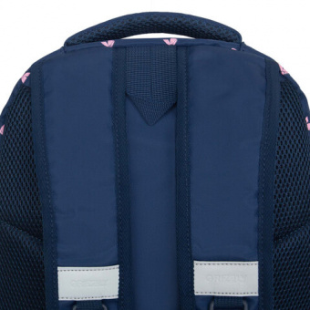 Рюкзак GRIZZLY школьный, анатомическая спинка, 2 отделения, для девочек, "PINK BOWS", 39х30х20 см, R