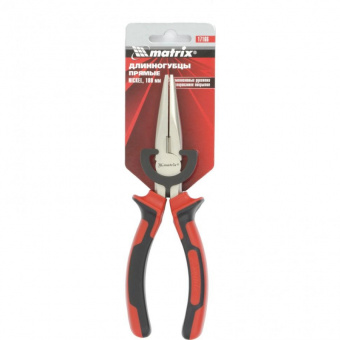 Длинногубцы MATRIX Nickel 180мм прямые, 2комп.рук. (17166)