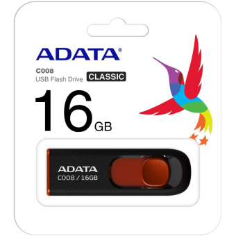Флеш-память ADATA C008, 16GB, AC008-16G-RKD