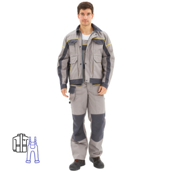 Костюм рабочий летний муж. л31-КПК св.сер./сер (р.56-58) 182-188