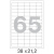Этикетки самоклеящиеся MEGA LABEL 38х21,2 мм / 65 шт. на листе А4 (100 листов/уп.)