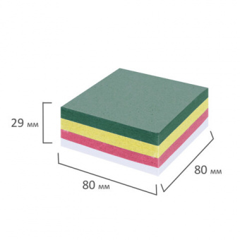 Блок для записей STAFF, проклеенный, куб 8х8 см, 350 листов, цветной, чередование с белым, 120384