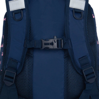 Рюкзак GRIZZLY школьный, анатомическая спинка, 2 отделения, для девочек, "PINK BOWS", 39х30х20 см, R