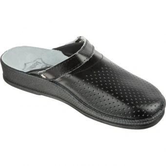 Спец.обувь Сабо муж.нат.кожа цв.чёрный(р.45) (10-12-7)