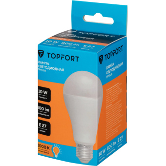 Лампа светодиодная Topfort E27 10W 3000K груша