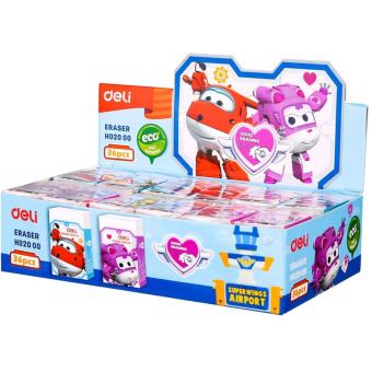 Ластик Deli Super Wings ПВХ прямоугольный 45x25x12 мм