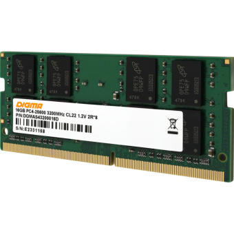 Модуль памяти Digma DDR4 16GB 3200MHz RTL PC4-25600 CL22(DGMAS43200016D)