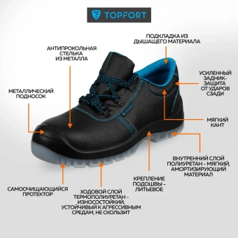 Полуботинки TOPFORT 2 МПП, ПУ/ТПУ р.42