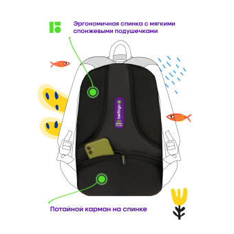 Рюкзак Berlingo inStyle "Start" 41*27*20 см, 3 отделения, 2 кармана, эргономичная спинка