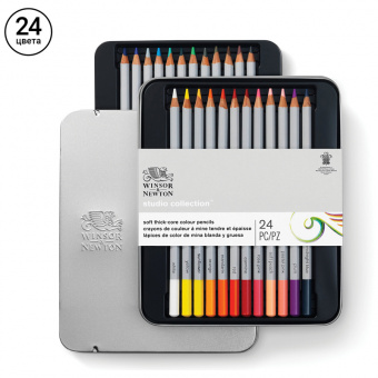 Набор цветных карандашей Winsor&Newton 24цв., в метал коробке