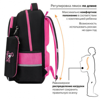 Рюкзак ЮНЛАНДИЯ COMPLETE с пеналом в комплекте, эрго-спинка, "Box cat", 42х29х14 см, 273120