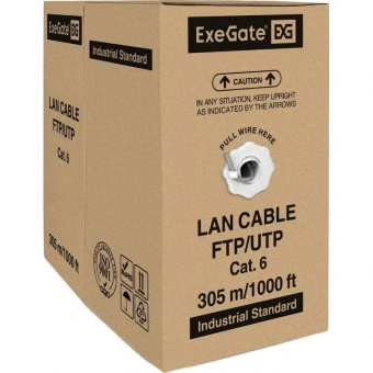 Кабель ExeGateUTP4-C6-CCA-S23-IN-PVC-GY-305 UTP