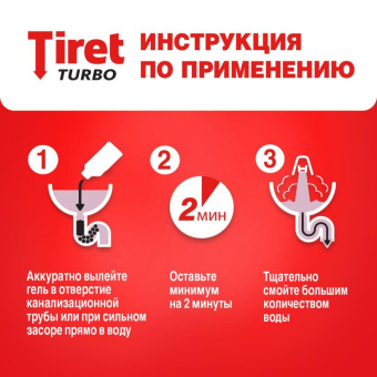 Средство для прочистки труб Tiret Turbo гель 1 л