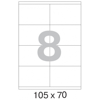 Этикетки самоклеящиеся MEGA LABEL 105х70 мм / 8 шт. на листе А4 (100 листов/уп.)