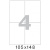 Этикетки самокл. ProMEGA Label BASIC 105х148 мм./4 шт. на лис.А4(100л./уп)