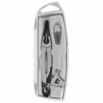 Готовальня BRAUBERG ULTRA, 4 предмета: циркуль 135 мм, запасные грифели, насадка, графитовый цвет, 210821